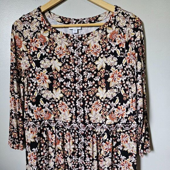 EUC J. JILL FLORAL 3/4 SLEEVES SOFT BABY DOLL DRESS SIZE SMALL WOMENS - Picture 12 of 16